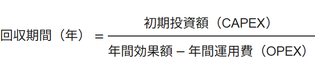 回収期間の計算式