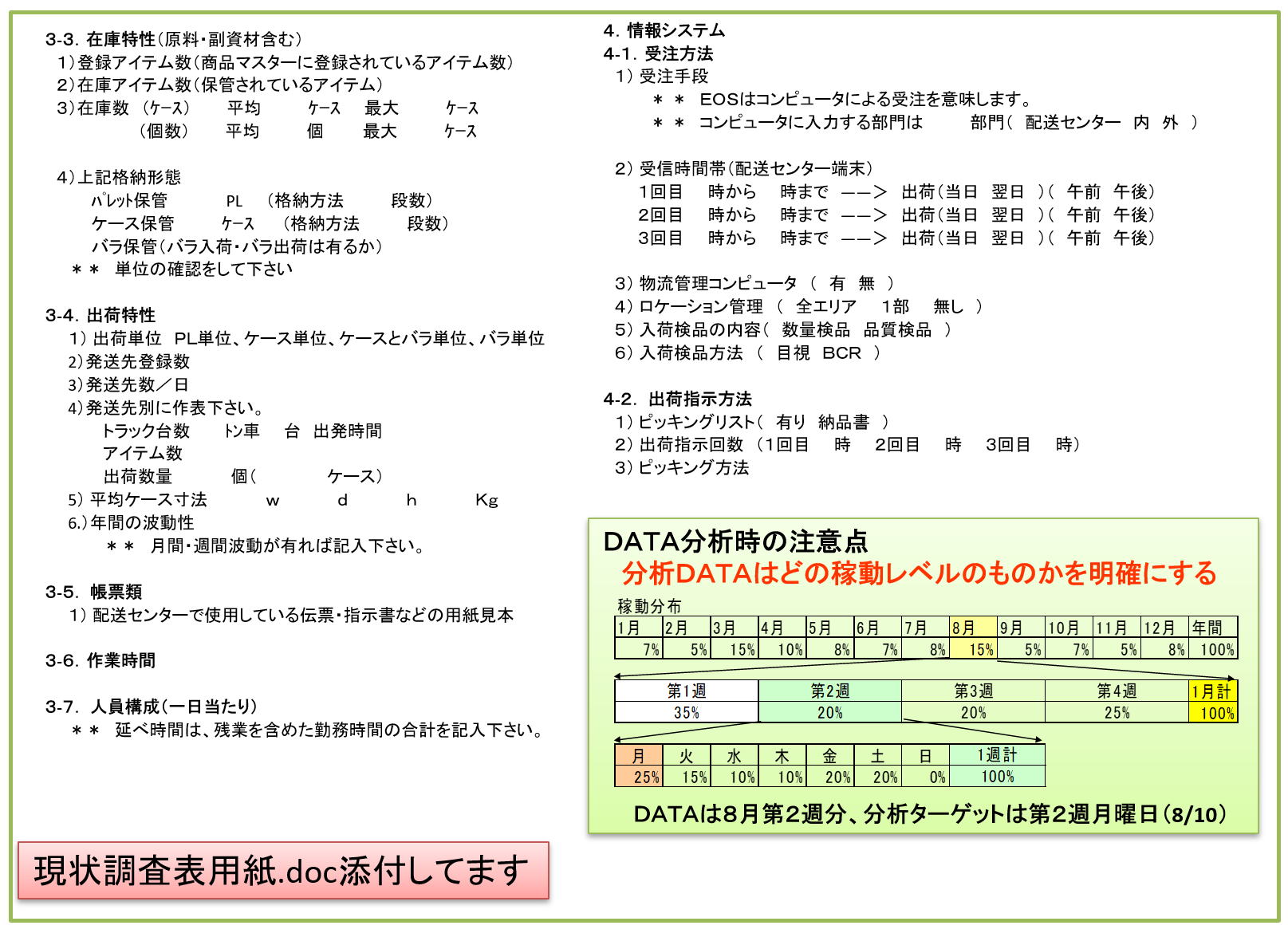 現状調査表（例）