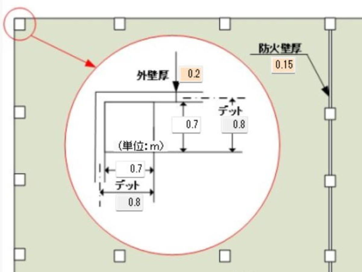 壁芯と柱芯の計算位置
