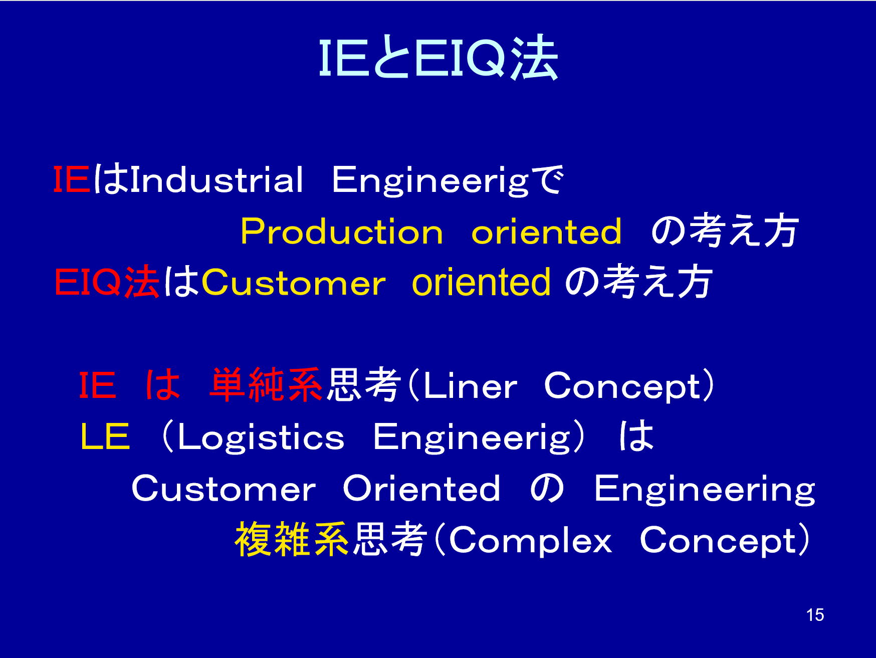 IE and EIQ Method 1